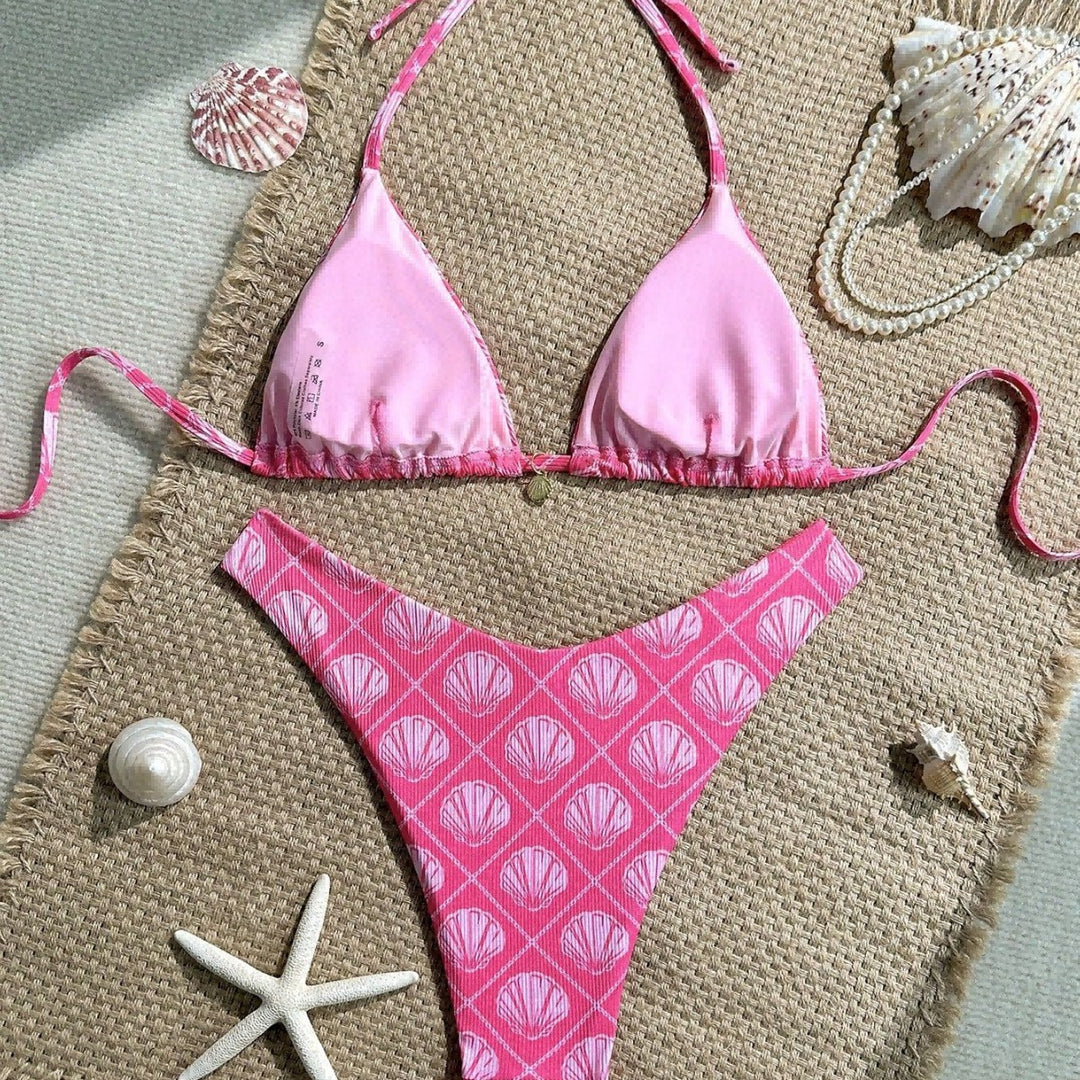 Damen Triangel-Bikini mit maritimem Muschel-Muster Echo Archiv
