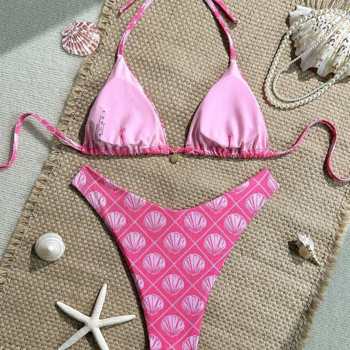 Damen Triangel-Bikini mit maritimem Muschel-Muster Echo Archiv