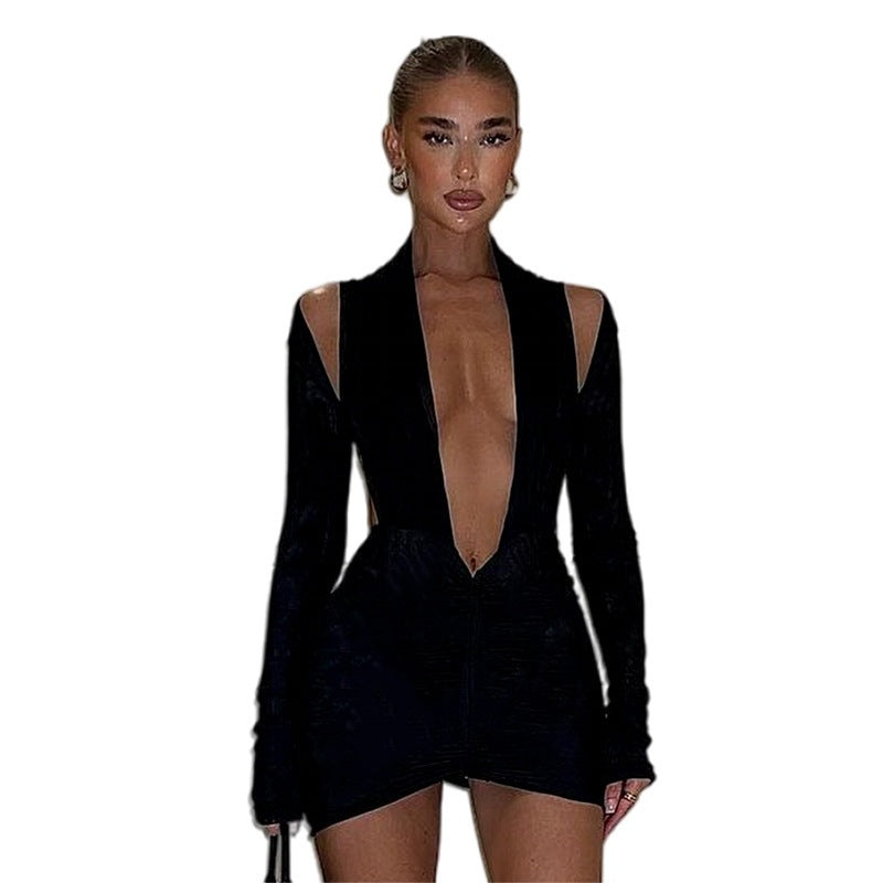 Damen Wickelkleid mit tiefem V-Ausschnitt und Raffungen Echo Archiv