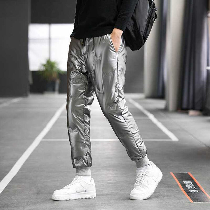 Herren Isolierte Nylon-Jogginghose mit gesteppter Thermofütterung, Tunnelzug & elastischen Bündchen Echoarchiv