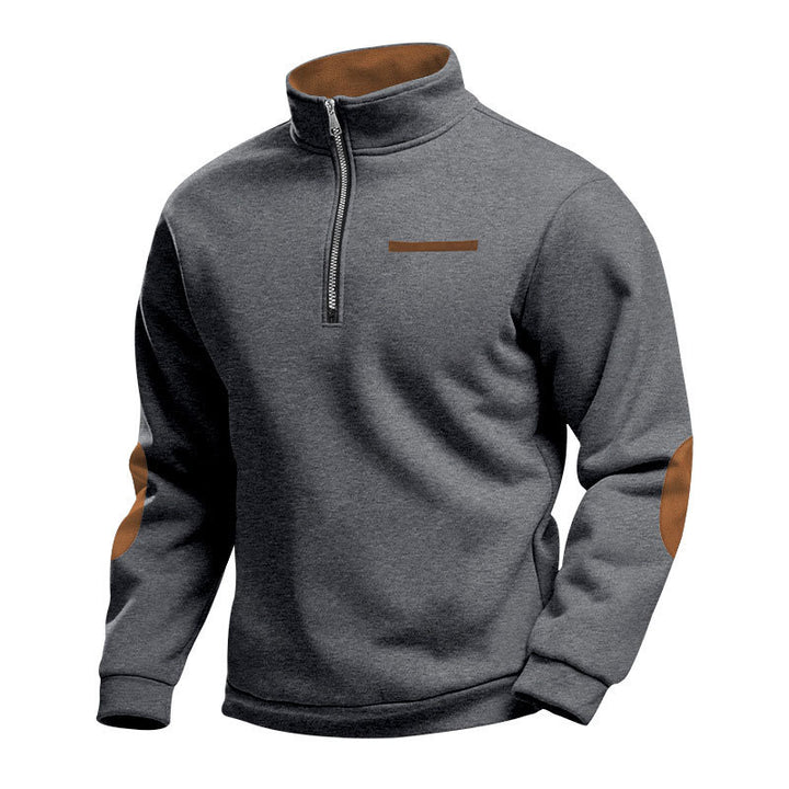 Herren Hochwertiges Sweatshirt mit Stehkragen und Reißverschluss Echoarchiv