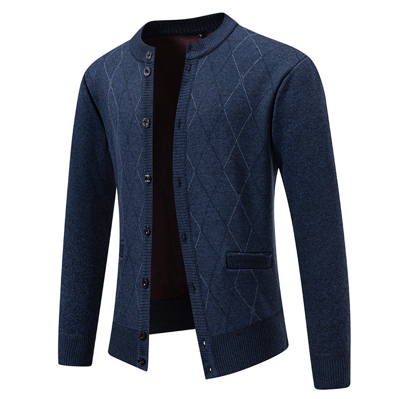 Herren Strickjacke mit modernem Rautenmuster Echoarchiv