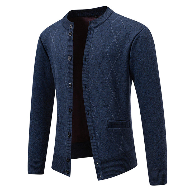 Herren Strickjacke mit modernem Rautenmuster Echoarchiv