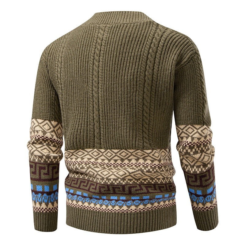 Herren Strickcardigan mit Zopfmuster, Jacquard-Bündchen und Knopfverschluss Echo Archiv