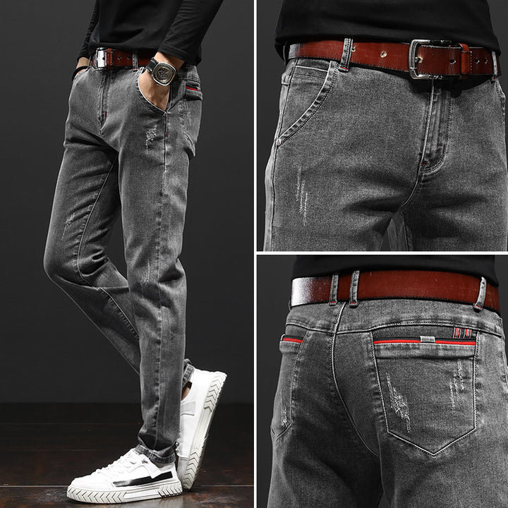 Herren Slim-Fit Jeans mit modischen Destroyed-Details Echoarchiv