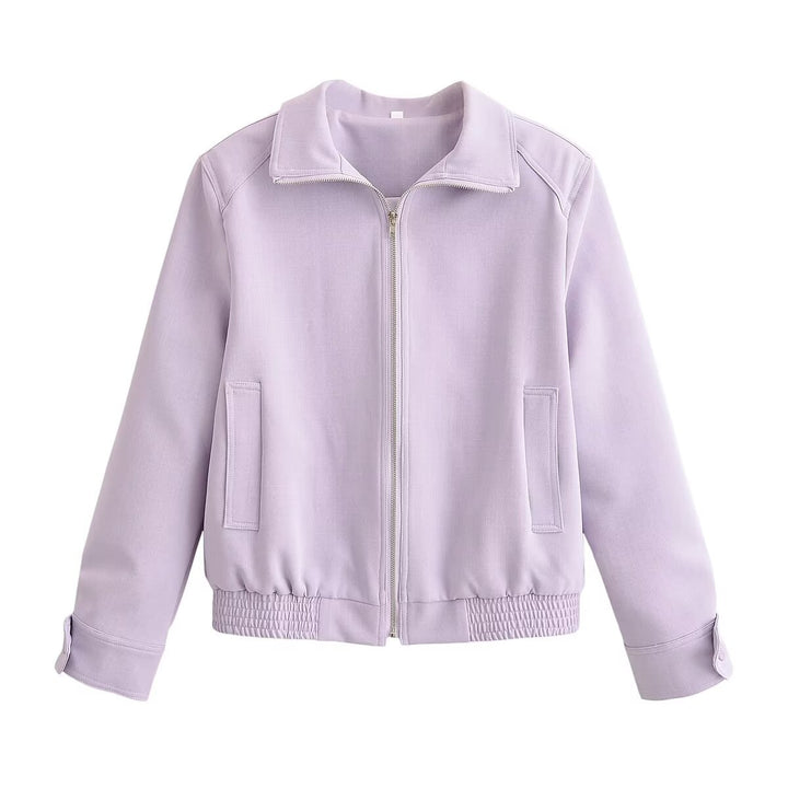 Damen Zweiteiliges Neopren‑Optik Freizeitset mit Cropped‑Blouson und High‑Waist‑Hose Echo Archiv