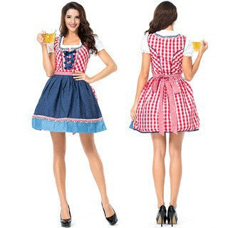 Damen nan traditionelles Trachten Dirndlkleid mit herzförmigem Ausschnitt, Schnürung und abnehmbarer Schürze Echo Archiv
