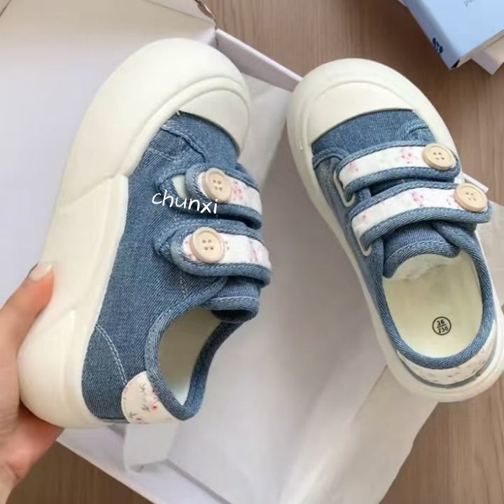 Damen Sportliche Sneaker mit praktischem Klettverschluss und modischem Denim-Obermaterial Echo Archiv