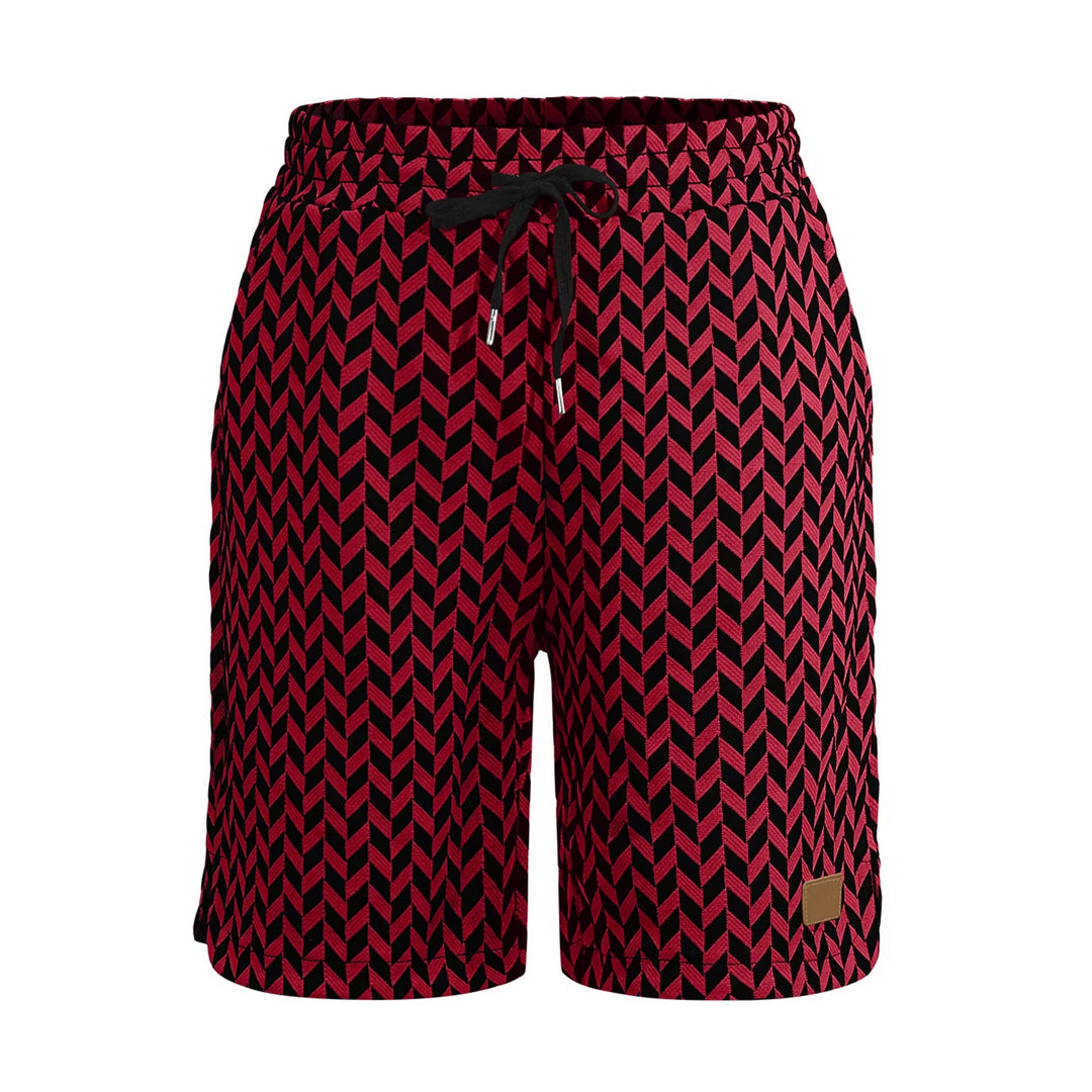 Damen nan Jacquard-Shorts mit elastischem Komfortbund, Tunnelzug und Fischgrätmuster Echo Archiv
