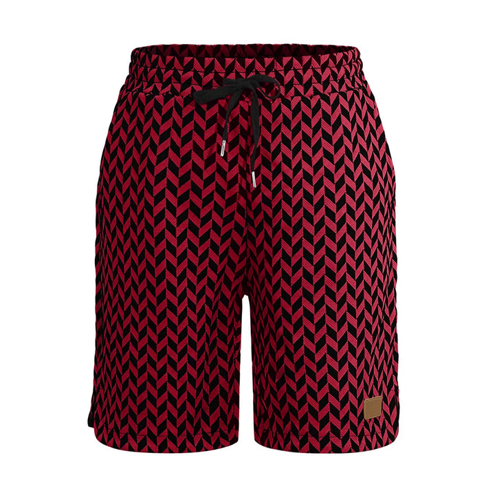 Damen nan Jacquard-Shorts mit elastischem Komfortbund, Tunnelzug und Fischgrätmuster Echo Archiv