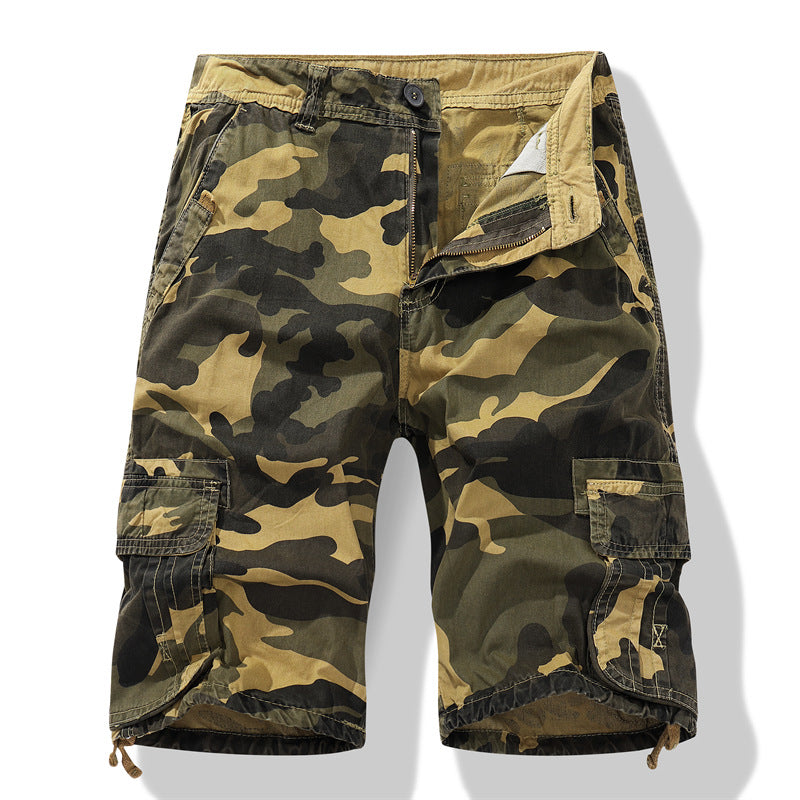 Herren Camouflage Cargo-Shorts mit vielseitigen Taschen und verstellbarem Bund Echoarchiv