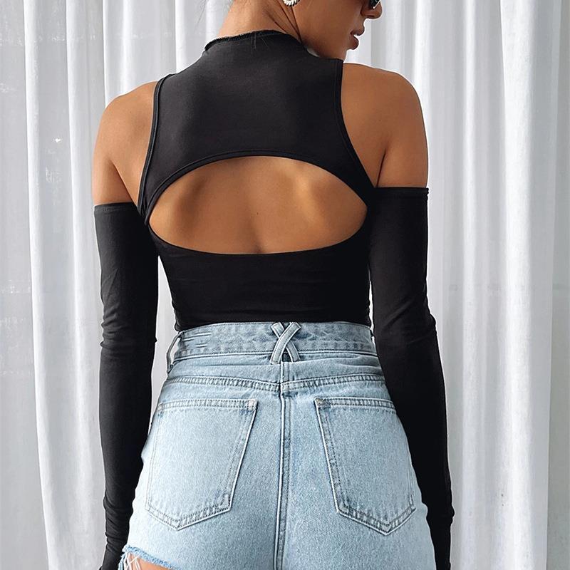 Damen Eleganter Bodysuit mit raffiniertem Ausschnitt und langen Ärmeln Echo Archiv