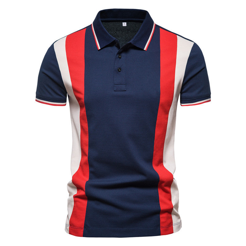 Herren Polohemd mit modischem Farbblock-Design und hochwertiger Baumwollmischung Echoarchiv