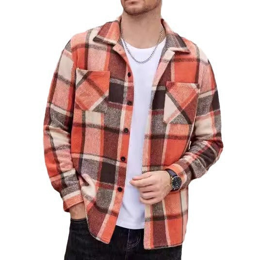 Herren lässige Karomuster Hemdjacke Echoarchiv