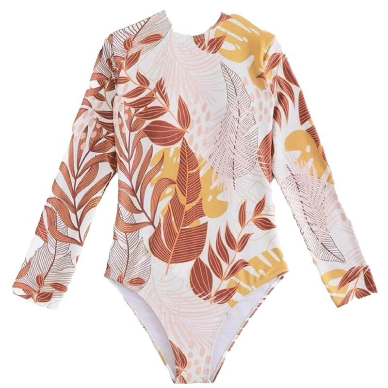 Damen Langarm Badeanzug mit floralem Design Echo Archiv