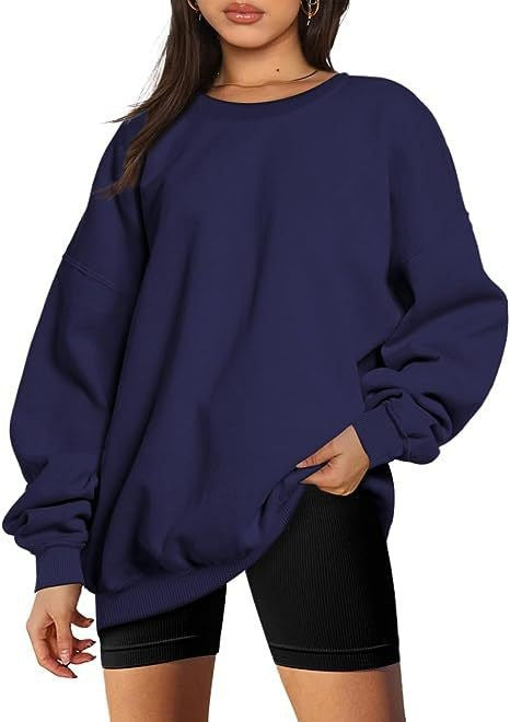 Damen nan extralanger Oversize-Sweatpullover mit Ballonärmeln, geripptem Saum und angerauter Innenseite Echo Archiv