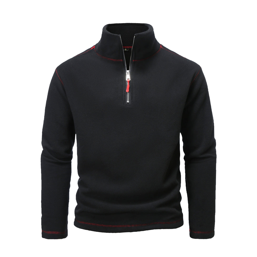 Herren Fleecepullover mit hohem Kragen und halbem Reißverschluss Echoarchiv