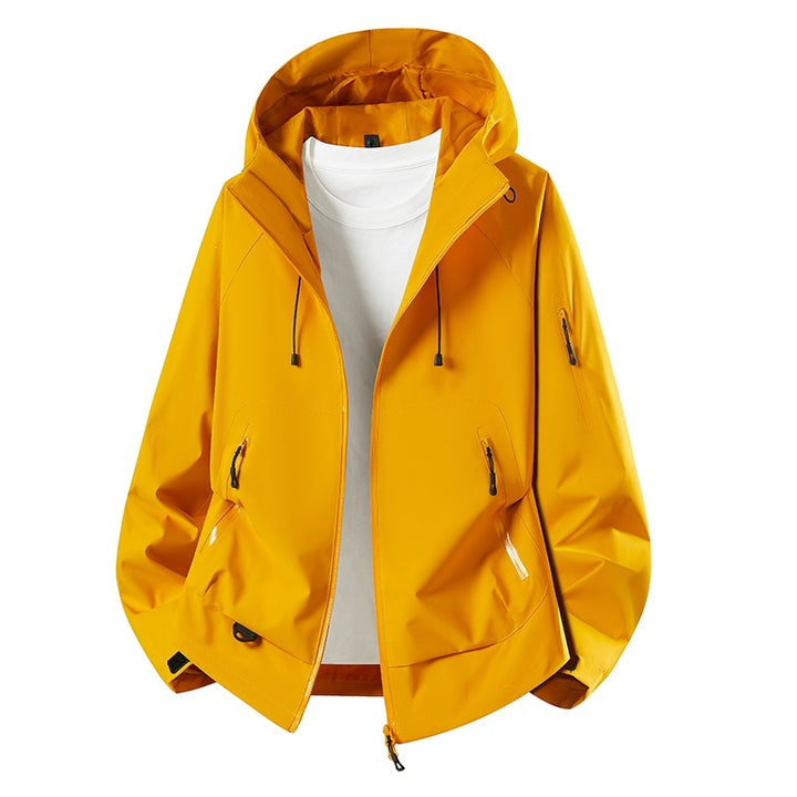 Herren Minimalistischer Softshell-Anorak mit verstellbarer Kapuze & verschweißten Zip-Taschen Echoarchiv