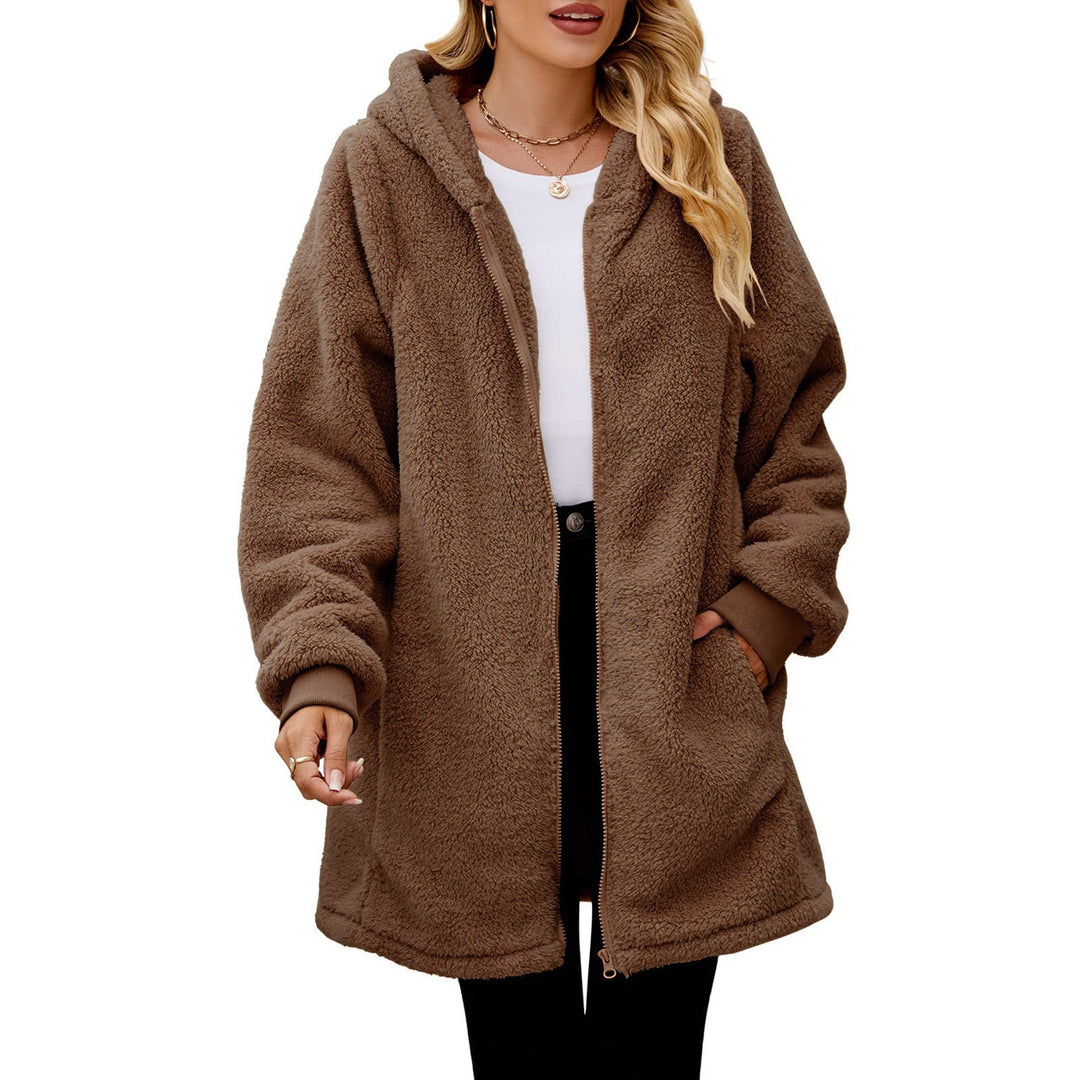 Damen Kuschelige Fleece-Jacke im Oversized-Stil Echoarchiv