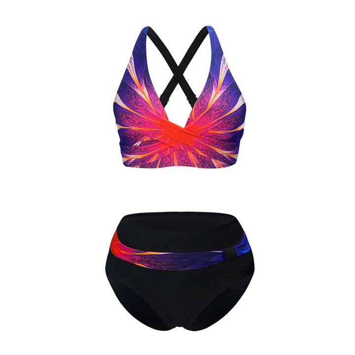 Damen Sportliches Bikini-Set mit trendigem Schnitt und modernem Grafikdesign Echo Archiv