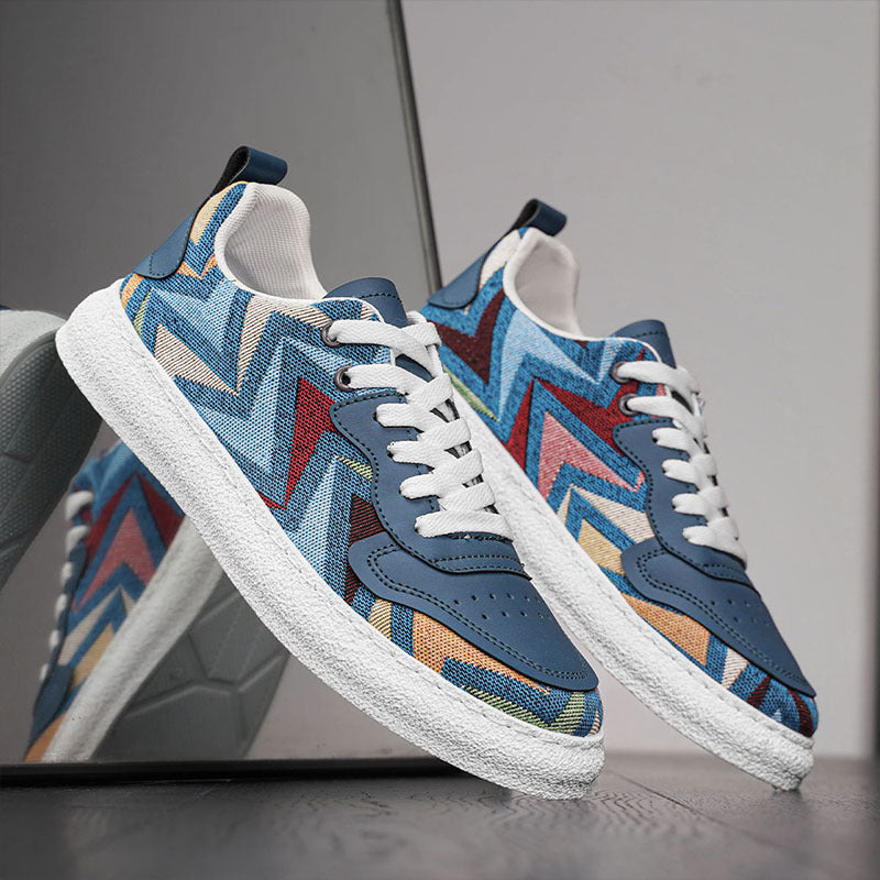 Damen Modische Sneakers mit buntem Zickzack-Muster und angenehmer Dämpfung Echo Archiv
