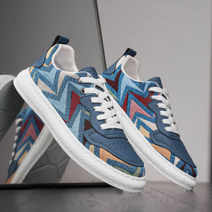 Damen Modische Sneakers mit buntem Zickzack-Muster und angenehmer Dämpfung Echo Archiv