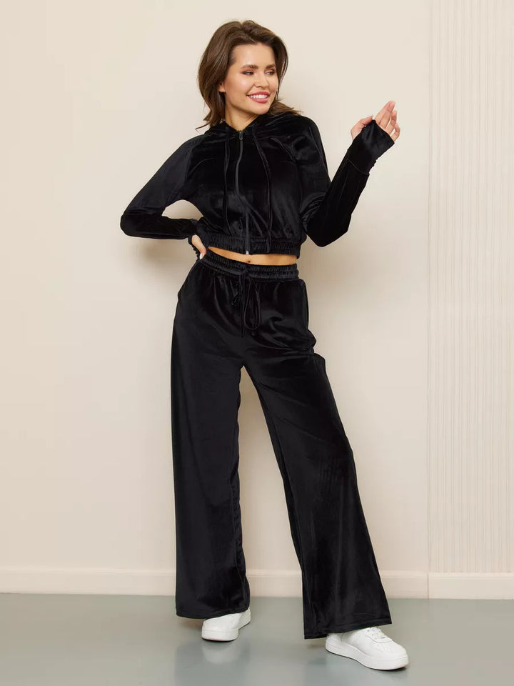 Damen Sportliches Fleece-Lounge-Set Echo Archiv