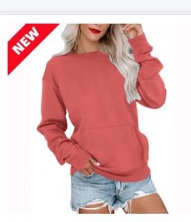 Damen Lockeres Sweatshirt mit Rundhalsausschnitt und Kängurutasche Echo Archiv