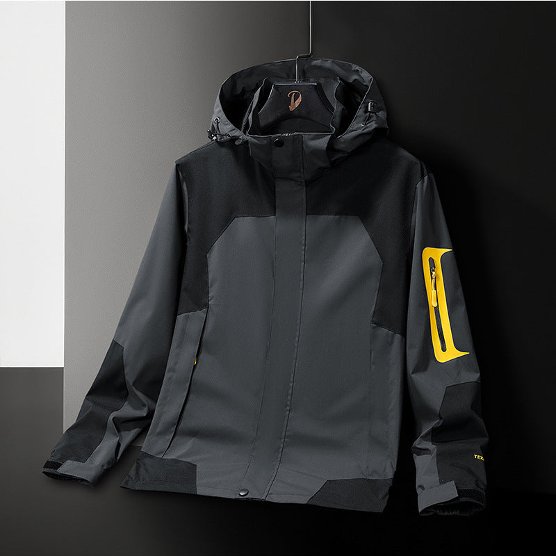 Herren Technische Softshell-Outdoorjacke mit Kapuze wasserabweisender Membran und Ärmeltasche Echoarchiv