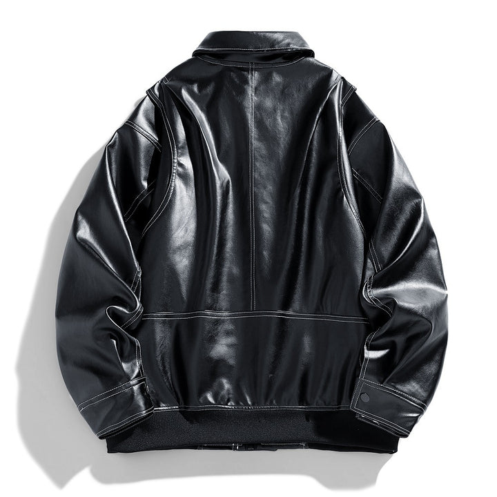 Herren Kunstlederjacke mit modernem Schnitt und funktionalen Taschen Echoarchiv