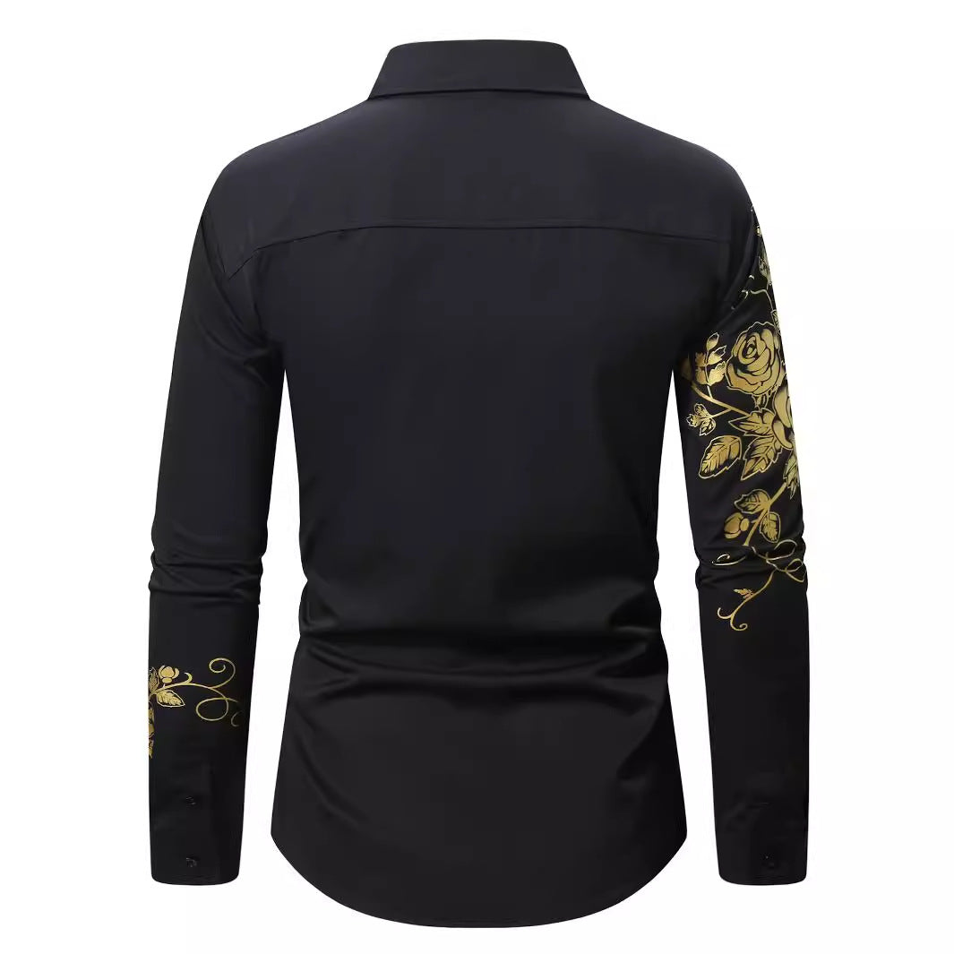 Herren Langarmhemd mit floralem Design Echoarchiv