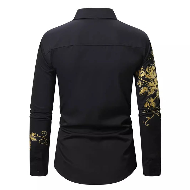 Herren Langarmhemd mit floralem Design Echoarchiv