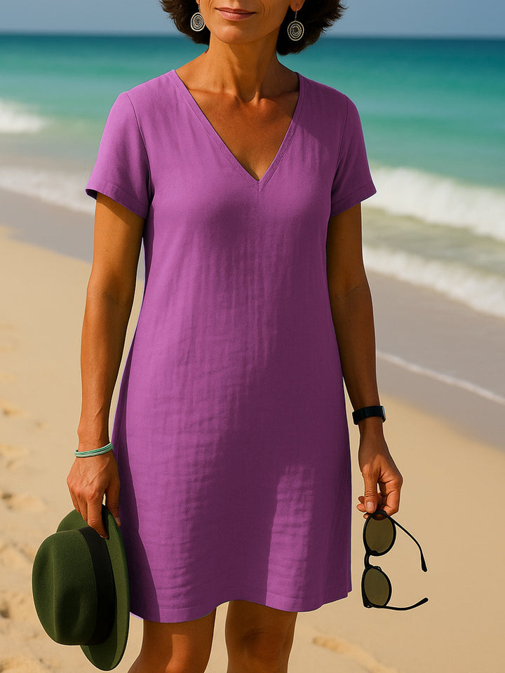 Damen Sommerliches V-Ausschnitt Kleid Echo Archiv