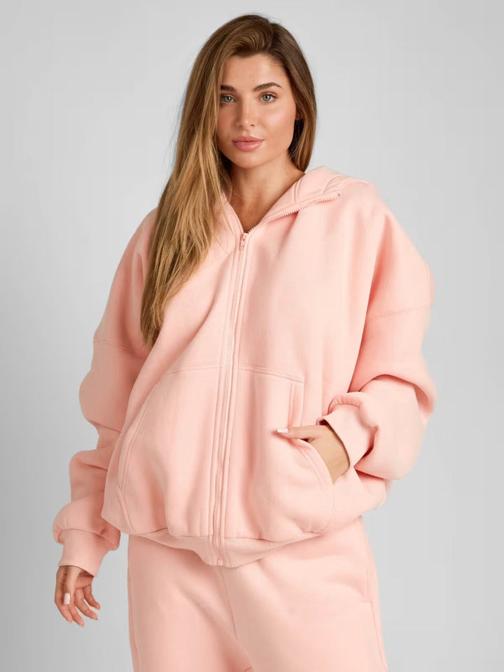 Damen Oversized Kapuzenjacke mit gemütlicher Passform und tiefen Taschen Echoarchiv