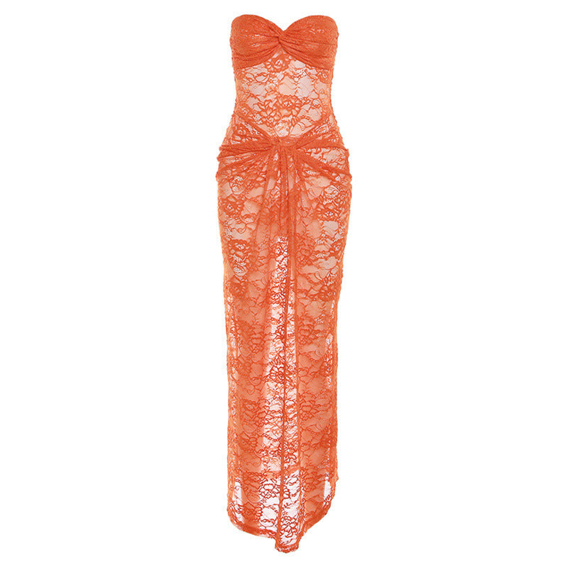 Damen Transparente Spitzen Abendkleid Echo Archiv
