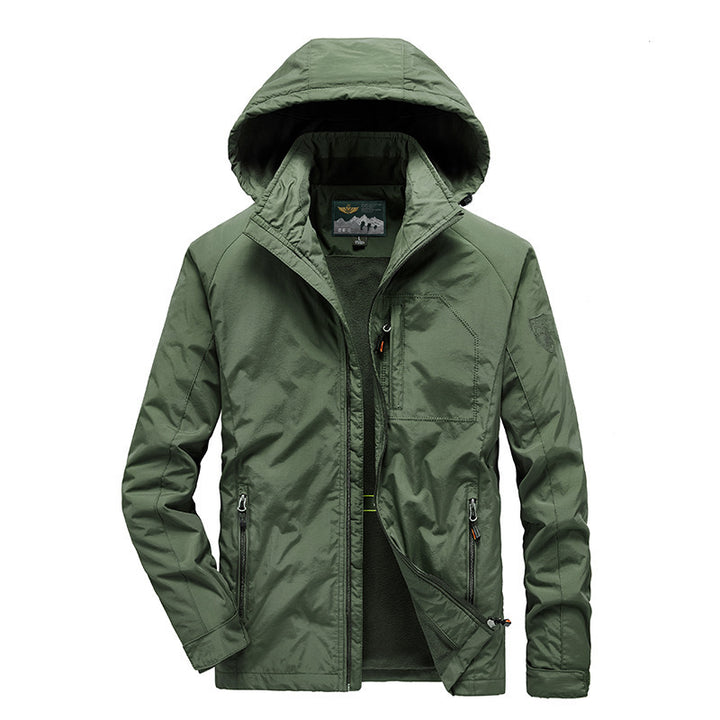 Herren Tech‑Hoodie‑Parka mit Mikrofleece‑Innenlage und verdeckten Reißverschlüssen Echoarchiv