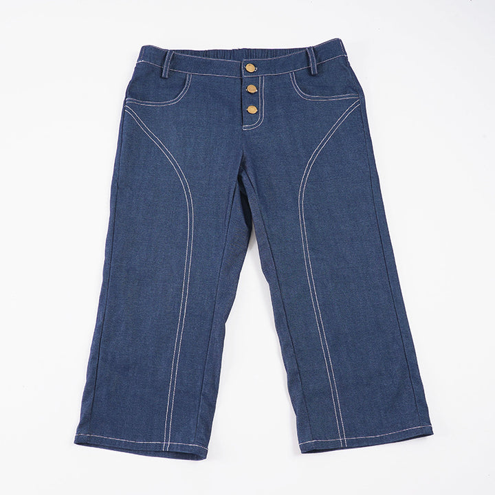 Damen Komfortable Caprijeans mit dekorativen Knöpfen Echo Archiv