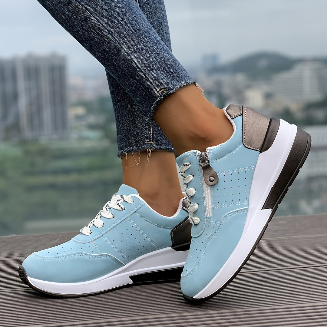 Damen Komfort-Keil-Sneaker mit seitlichem Zipper und dämpfender Plateau-Sohle Echo Archiv