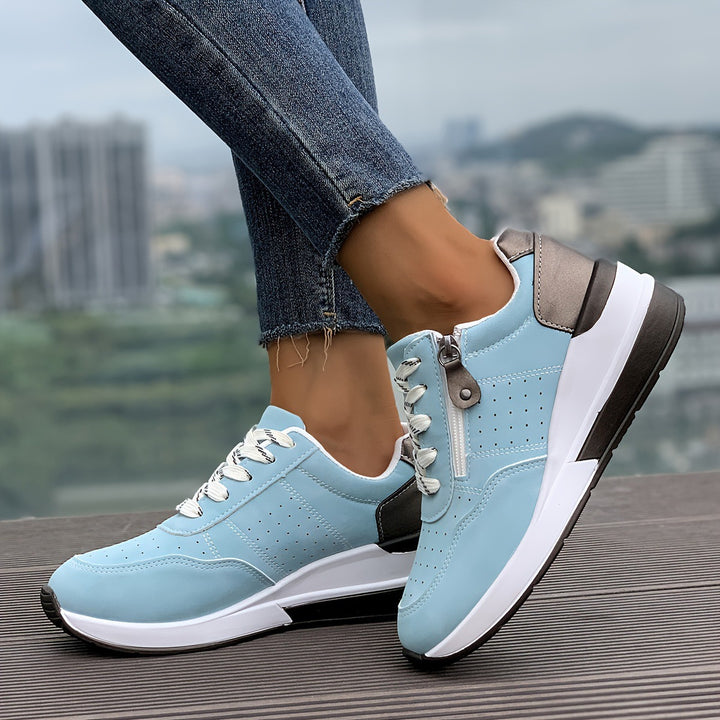 Damen Komfort-Keil-Sneaker mit seitlichem Zipper und dämpfender Plateau-Sohle Echo Archiv