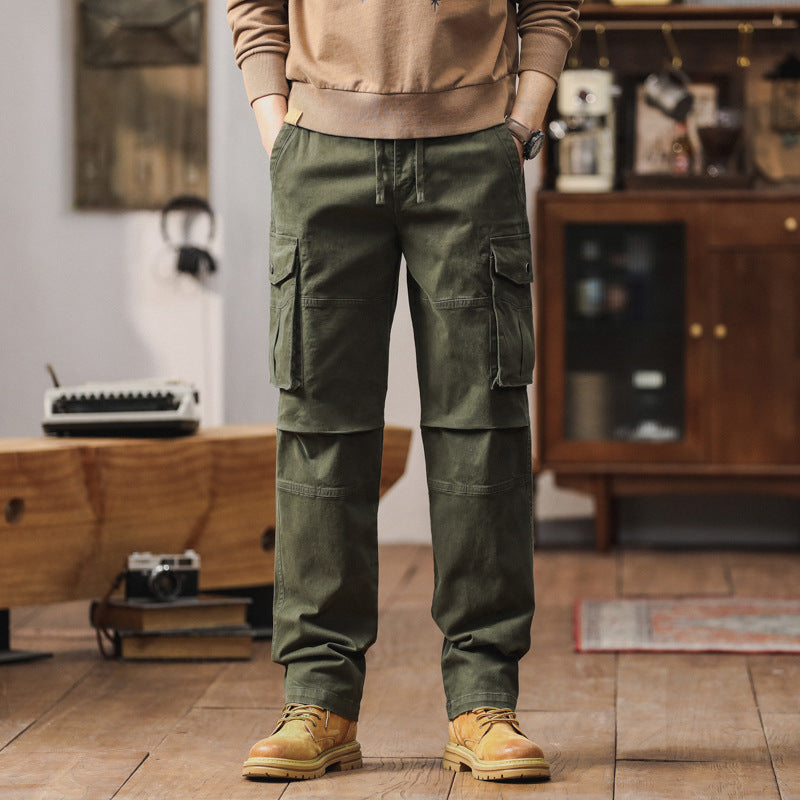 Herren Cargo-Hose im Utility-Stil mit Elastikbund, Kordelzug und Mehrfach-Taschen Echo Archiv