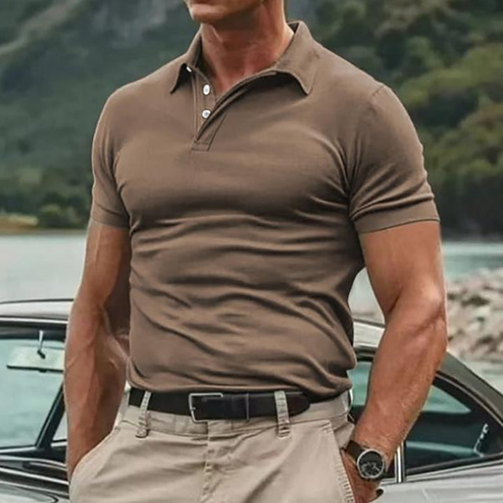 Herren Poloshirt mit klassischem Baumwollmix und modischen Details Echoarchiv