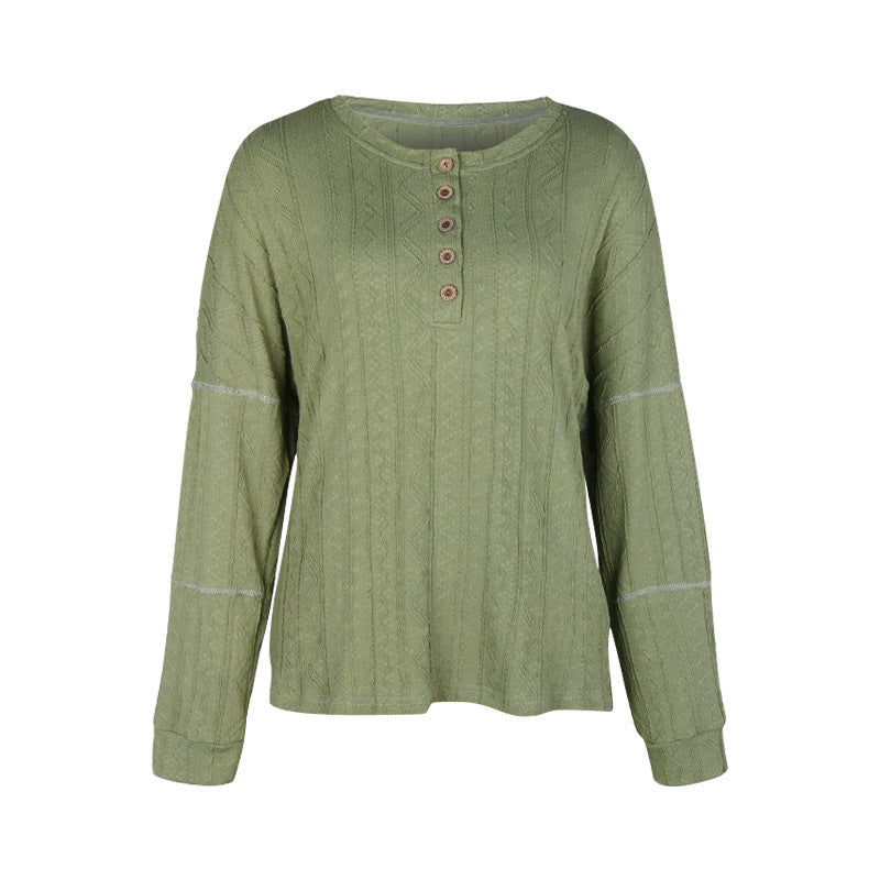 Damen Lässiger Pullover mit Knopfdetails Echo Archiv