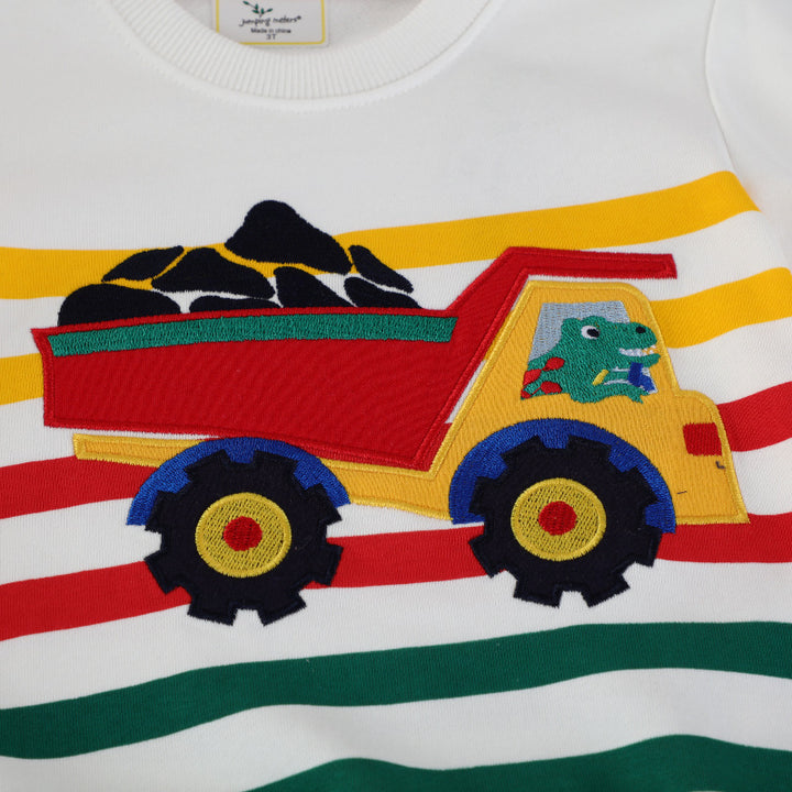 Kinder Sweatshirt mit buntem Baustellen-Lkw-Design Echo Archiv