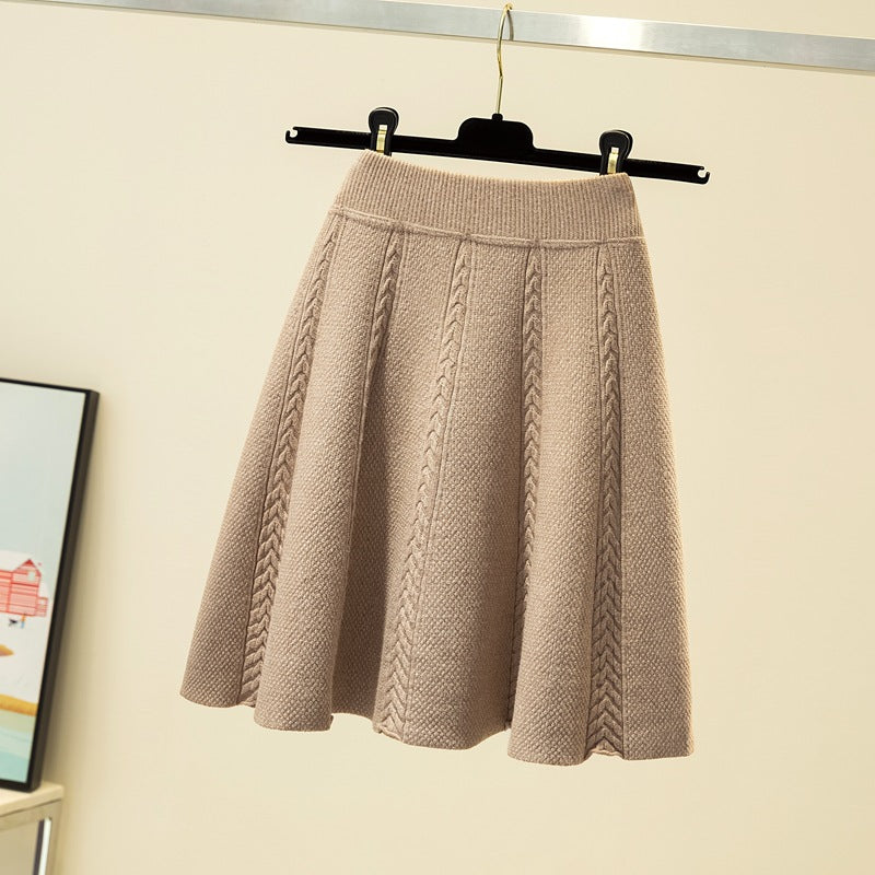 Damen Eleganter, plissierter Maxirock aus hochwertigem Strick Echo Archiv