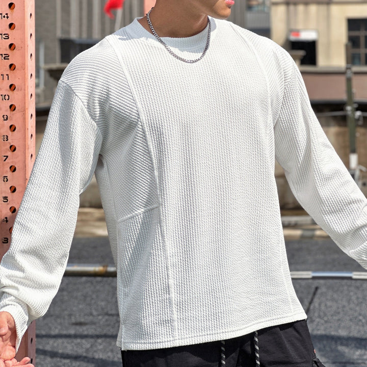 Herren lässiger Sweatshirt aus strukturiertem Gewebe mit praktischen Taschen Echoarchiv