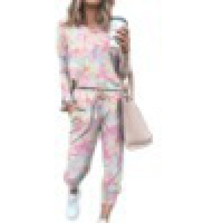 Damen Lässiger Tie-Dye Lounge-Jumpsuit mit Kordelzug und Eingrifftaschen – Solévia