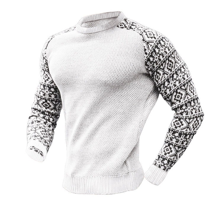 Herren Strickpullover mit grafischem Muster und strukturiertem Design Echoarchiv