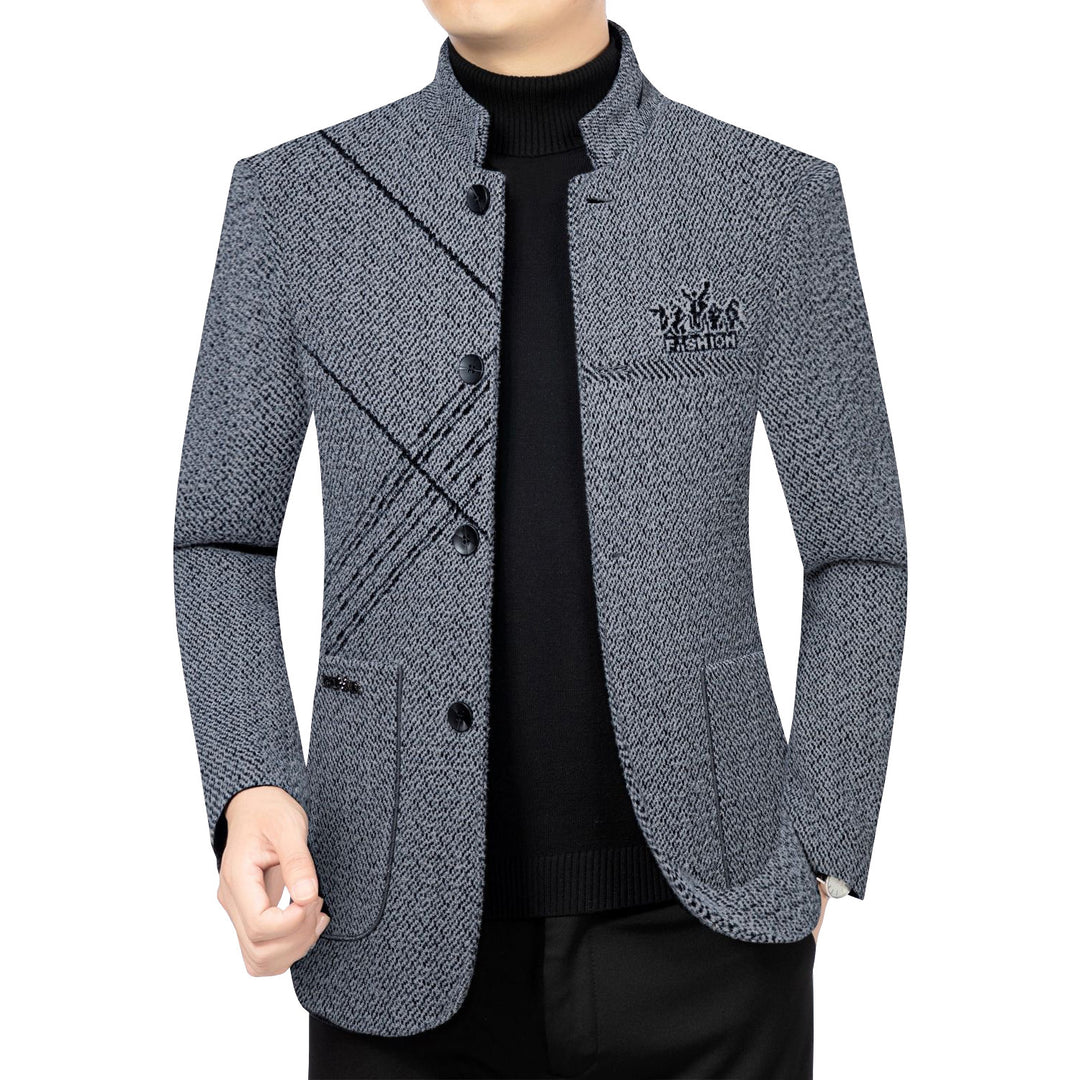 Herren Wollmantel mit Teddyfutter, Stehkragen und schmaler Silhouette – Montevé