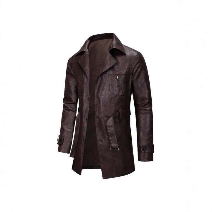 Herren Elegante Kunstlederjacke mit praktischen Taschen Echo Archiv