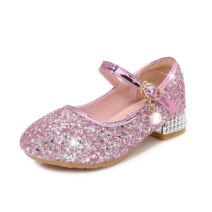 Mädchen Glitzernde Mary Jane Ballerinas mit dekorativem Riemchen und modischem Absatz Echo Archiv